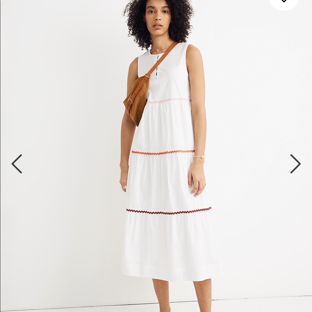 Madewell Rickrack Cattail Tiered Dress - xs